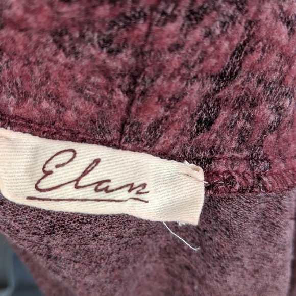 Elan woman’s Red Maroon Burnout Cowl Neck lightweight pullover Sweater - Picture 7 of 7